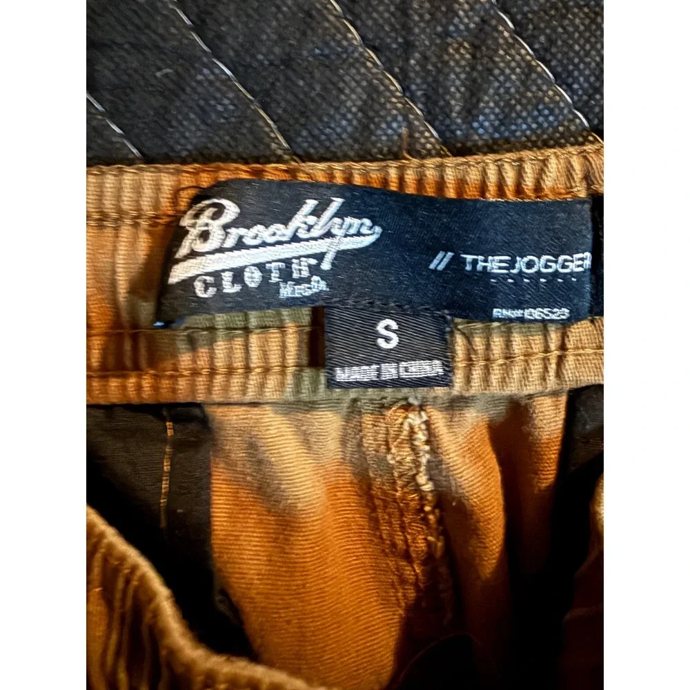 Brooklyn Cloth The Jogger Pants Mens Small Brown Twill Moto Zipper Pockets